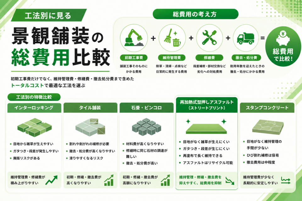 景観舗装の工期・養生期間・早期交通開放について