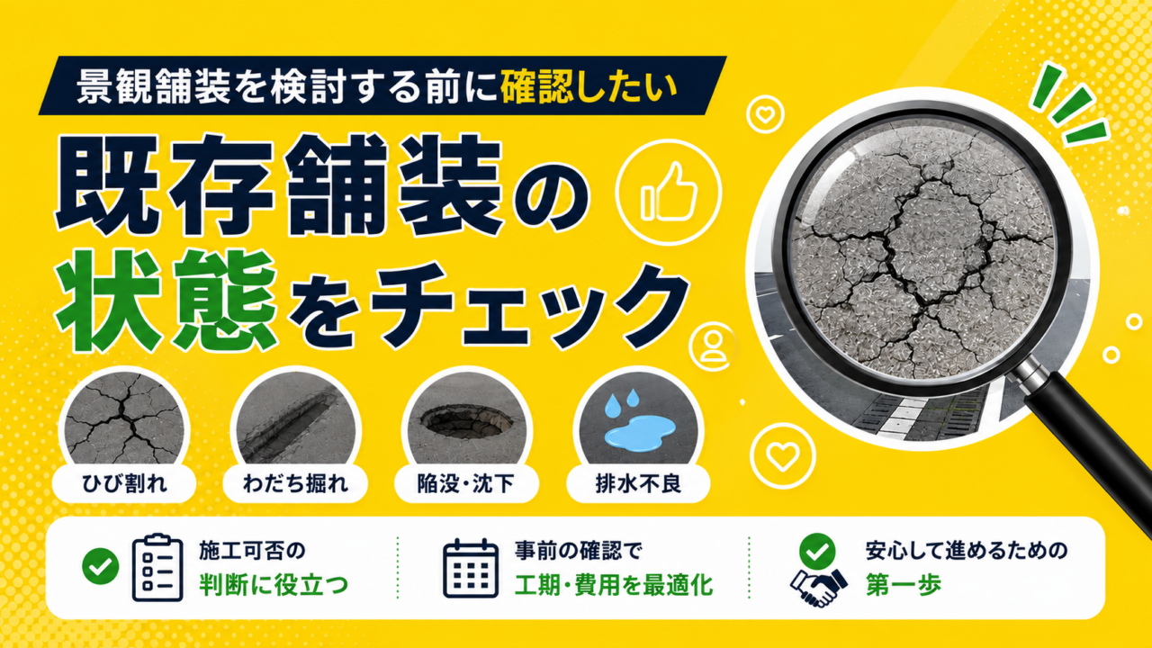景観舗装を検討する前に確認したい既存舗装の状態