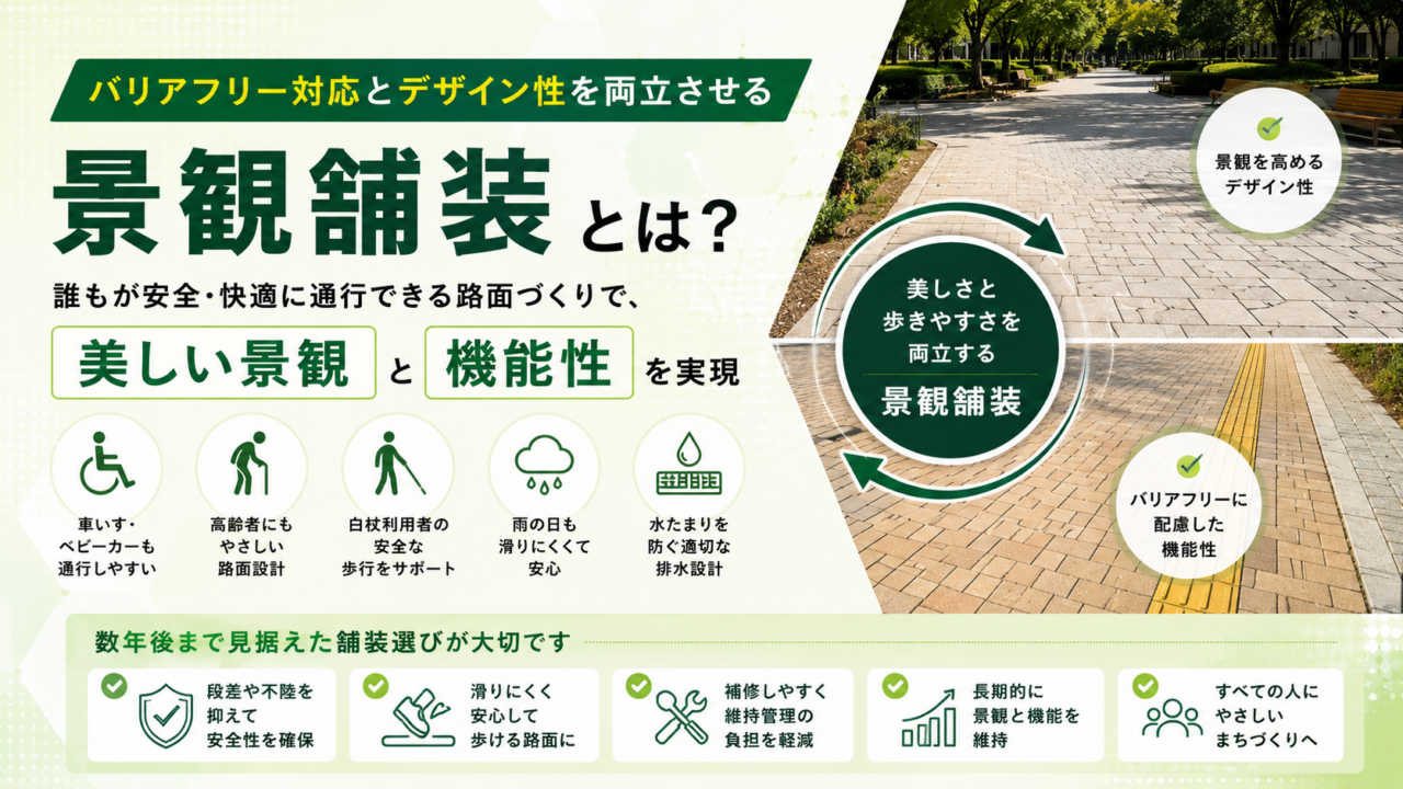 バリアフリー対応とデザイン性を両立させる景観舗装とは？