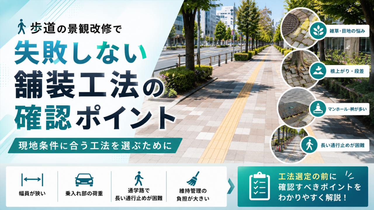歩道の景観改修で失敗しない舗装工法とは